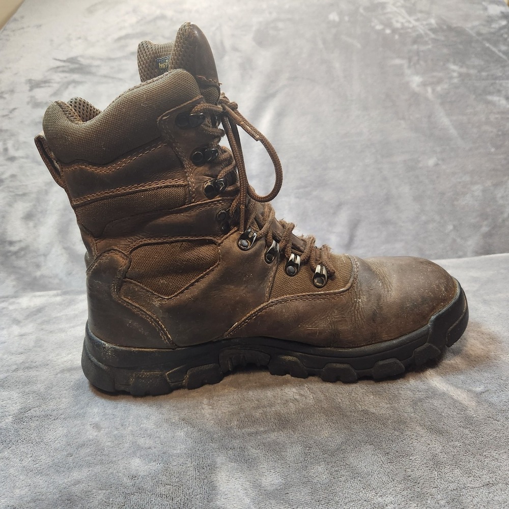 Wolverine Boots Mens 10.5 Brown Leather Leather 8" Hawthorne Waterproof Work